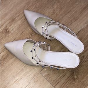 Marc Fisher leather nude mule pump